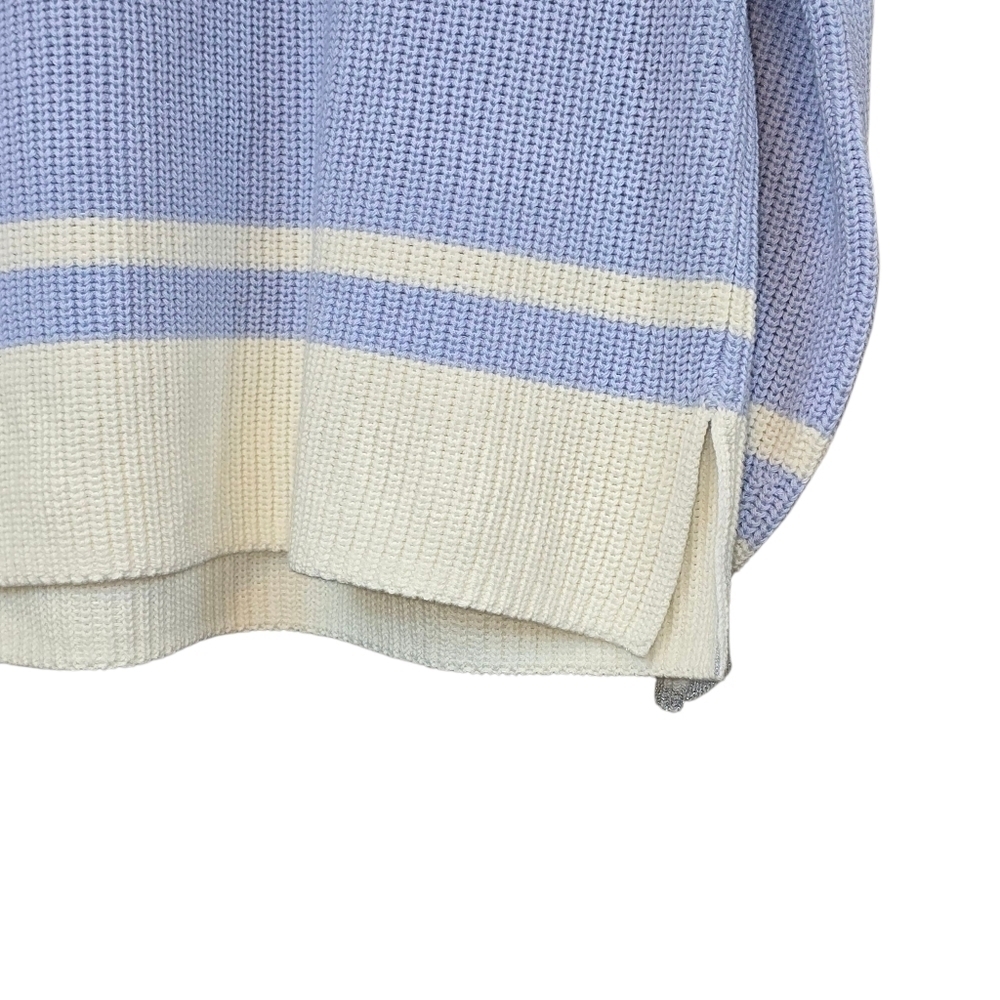 Pure Collection Organic Cotton Mock Neck Button Shoulder Sweater Size 14 - Picture 9 of 13